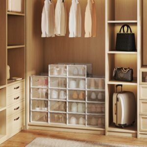 SONGMICS kenkälaatikot, 18 kpl:n sarja, muoviset kenkäorganisaattorit