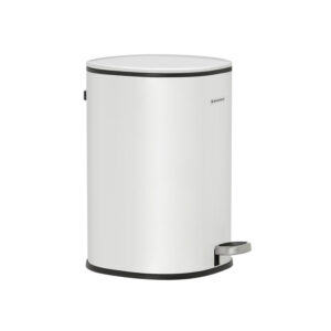 SONGMICS 5-liter trash can with lid and inner bucket made of black steel