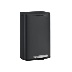 SONGMICS Kitchen Pedal Bin, Steel, Black