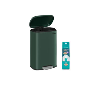 SONGMICS Kitchen Trash Can 50 Liters Vintage Green