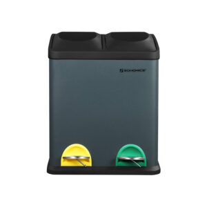 SONGMICS 30-liter trash can, smoke gray-black