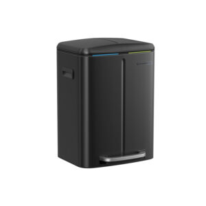 SONGMICS Kitchen Trash Can 2 x 20 L with Handles, Black