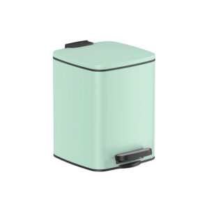 SONGMICS 6-liter cosmetic bucket with pedal, steel, mint green