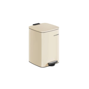 SONGMICS 20-liter steel trash can, sand beige