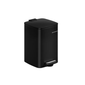 SONGMICS 20-liter steel trash can, ink black
