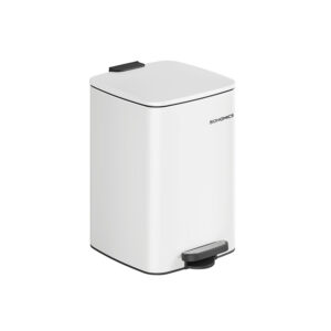 SONGMICS 20-liter steel trash can, cloud white