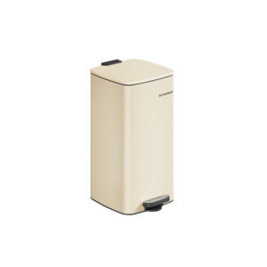 SONGMICS 30-liter steel trash can, sand beige