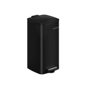 SONGMICS 30-liter steel trash can, ink black