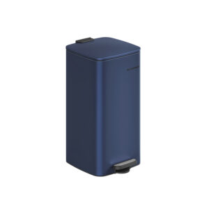 SONGMICS 30-liter steel trash can in midnight blue