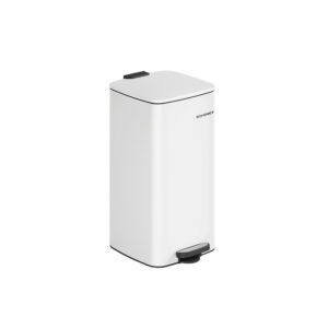 SONGMICS 30-liter steel trash can in cloud white