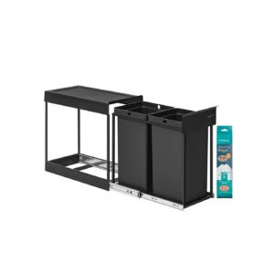 SONGMICS skraldespand med to rum og udtr?kkeligt affaldssorteringssystem