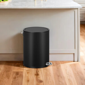 SONGMICS 3-liter cosmetic bin, small trash can with lid, soft close