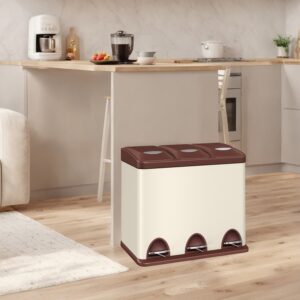 SONGMICS Kitchen Trash Can, 3 x 8 L, Small Capacity