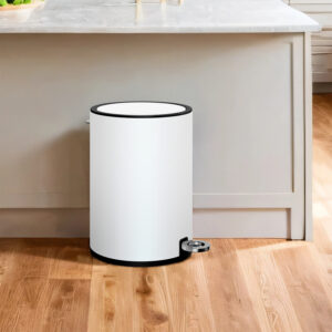 SONGMICS 3-liter cosmetic bin, small trash can with lid, soft close