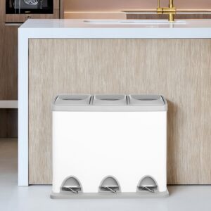 SONGMICS Kitchen Trash Can, 3 x 8 L, Small Capacity