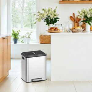 SONGMICS affaldsspand til k?kkenet i metallisk s?lv