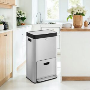 SONGMICS affaldsspand til k?kkenet med pedal og 3 rum