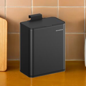 SONGMICS affaldsspand til oph?ngning, 8 L affaldsspand i st?l med l?g til organisk affald, til skabsd?r eller v?g