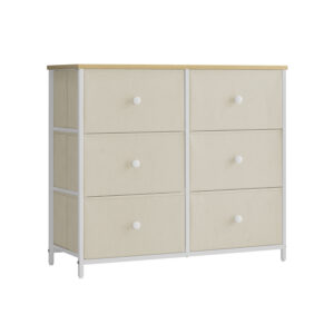SONGMICS chest of drawers 6 fabric drawers with metal frame organizer