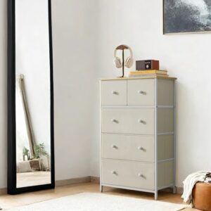 SONGMICS chest of drawers, storage cabinet, 5 fabric drawers