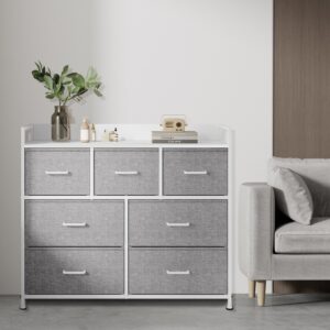 SONGMICS Chest of drawers, cabinet, 7 fabric drawers with handles