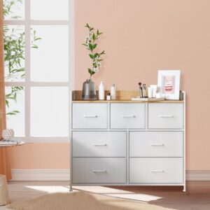 SONGMICS Chest of drawers, cabinet, 7 fabric drawers with handles