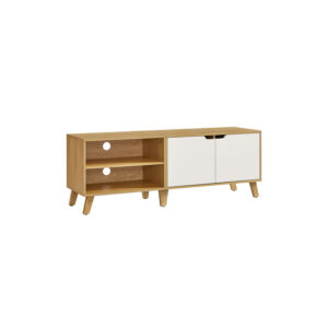 VASAGLE TV cabinet 140 cm long natural oak color-cream white