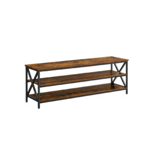 VASAGLE TV shelf with 3 levels Vintage brown-black