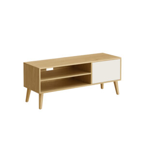 VASAGLE TV cabinet 120 cm long natural oak color-cream white