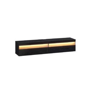 VASAGLE TV lowboard, wall-mounted, 147 x 35 x 30 cm, ebony black