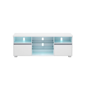 VASAGLE LED lighting TV cabinet with open shelves