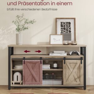 VASAGLE TV-skåp med justerbara hyllor och metallstativ