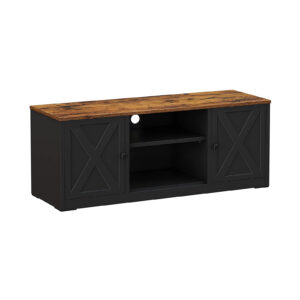 SONGMICS TV cabinet with adjustable shelves Vintage brown-black