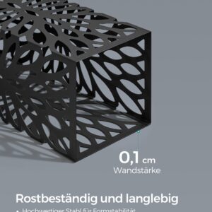 SONGMICS paraplystativ i metal 4 kroge sort