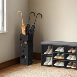 SONGMICS paraplystativ, paraplystativ af metal, firkantet