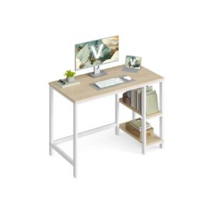 VASAGLE-työpöytä 100 x 50 x 76 cm luonnonbeige-helmenvalkoinen