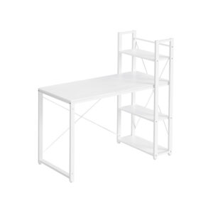 VASAGLE skrivbord med hyllplan 120 cm bred lönnvit
