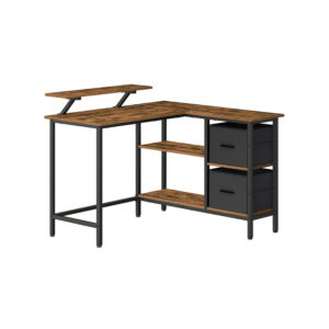 VASAGLE L-shaped desk with 2 drawers 115 x 105 cm