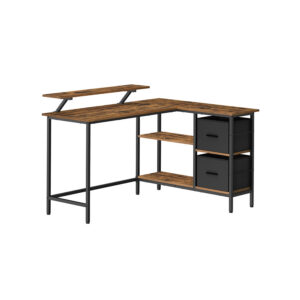 VASAGLE L-shaped desk with 2 drawers 135 x 105 cm