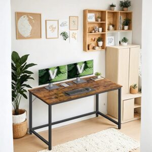 VASAGLE tietokonepöytä teräsrungolla