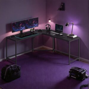 VASAGLE L-shaped desk, gaming table, corner desk