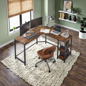 VASAGLE Teollinen kulmainen työpöytä