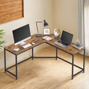 VASAGLE L-shaped desk, gaming table, corner desk
