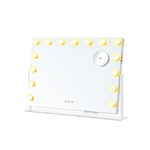 SONGMICS makeupspejl med belysning og opladningsstik, mat hvid