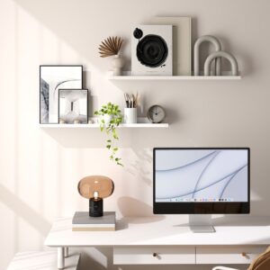 SONGMICS vägghylla, svävande hylla, vägghylla för fotoramar och böcker