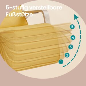 SONGMICS Gyngestol med 5-trins justerbar fodst?tte, gyngestol med arml?n af birketr?, til stuen