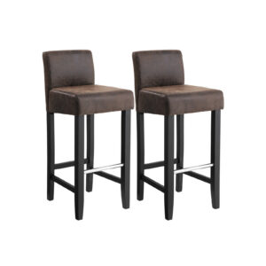 SONGMICS Bar Stool Set of 2 Vintage Brown