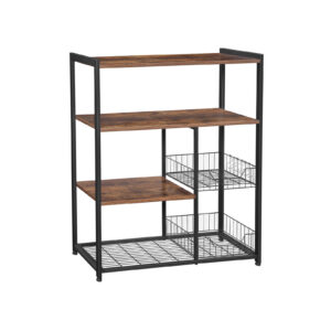 VASAGLE Kitchen Shelf with Wire Baskets Industrial Style