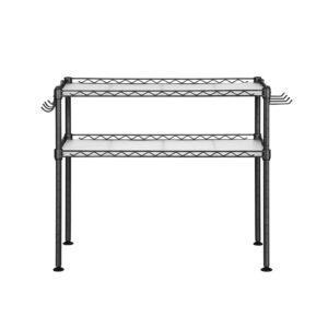 SONGMICS mikrob?lgeovnsreol med 2 hylder Sort