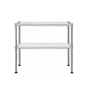 SONGMICS mikrob?lgeovnsreol med 2 hylder, s?lv